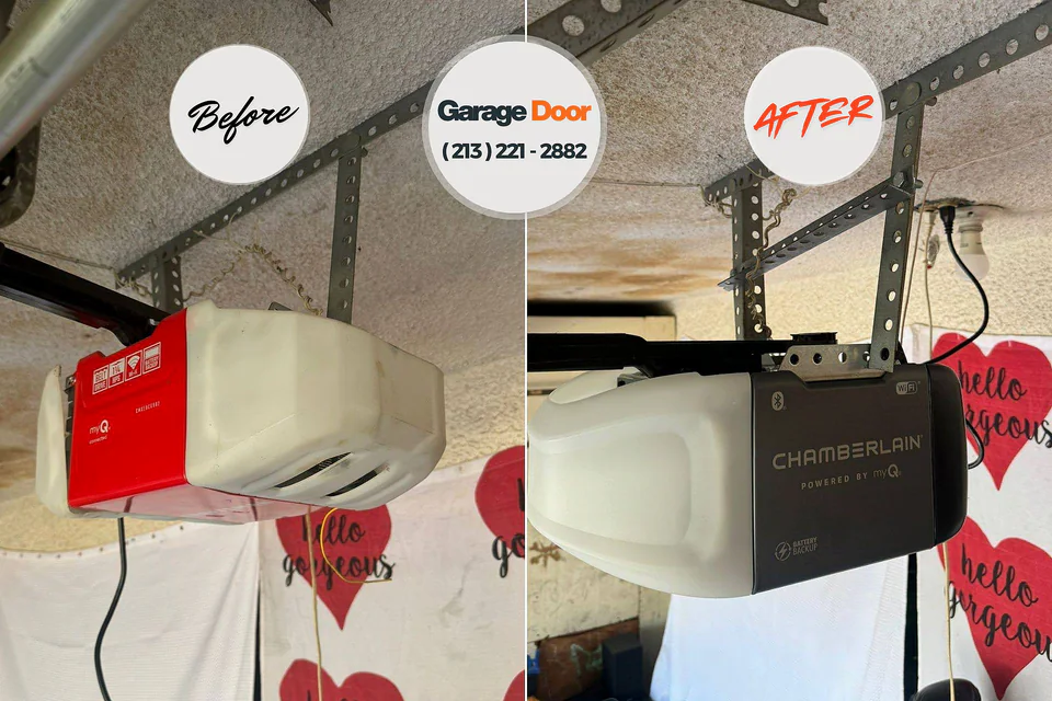 Before and after: garage door repair Little Falls, NY